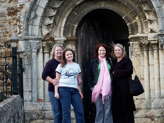 Holly & Diane with friends, Christine and Katherine, in Little Harrowden