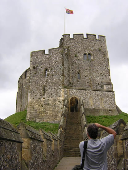 Dad taking a picture of The Keep, Arundel Castle