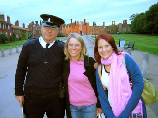 Friend, Patrick, with Diane and Holly in front of Palace