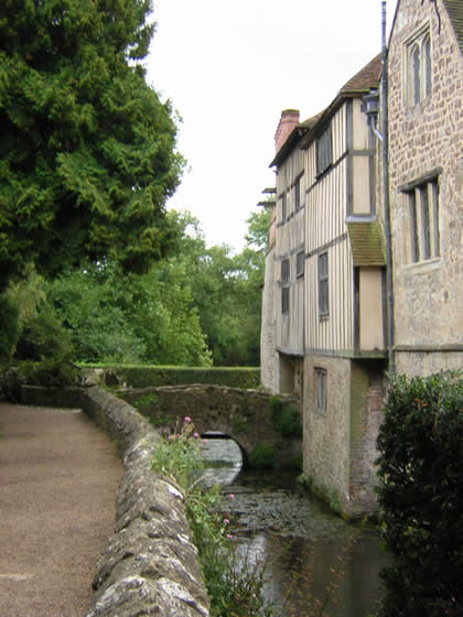 Pretty stone bridge across the moat