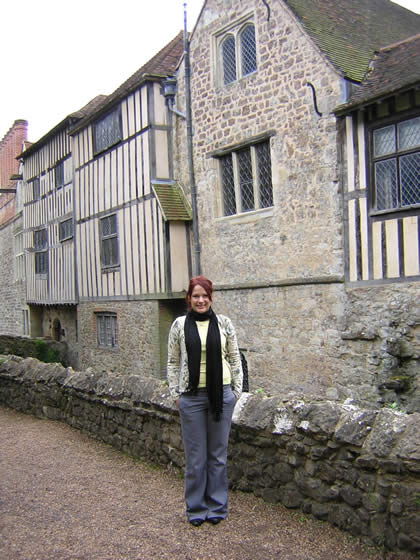 Holly at Ightham Mote - one of the settings in Anya Seton's 