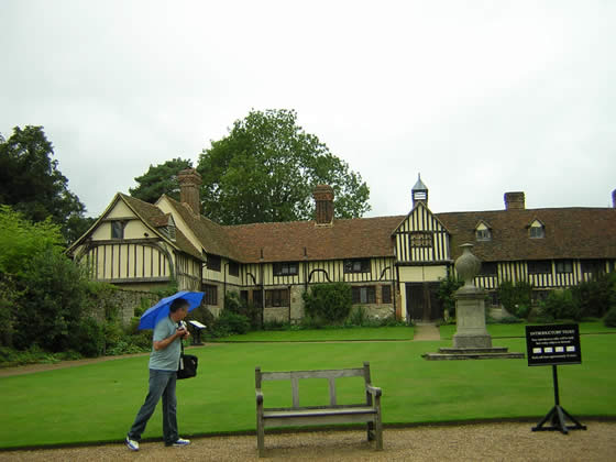 Dad in front of the Cottages at the Mote