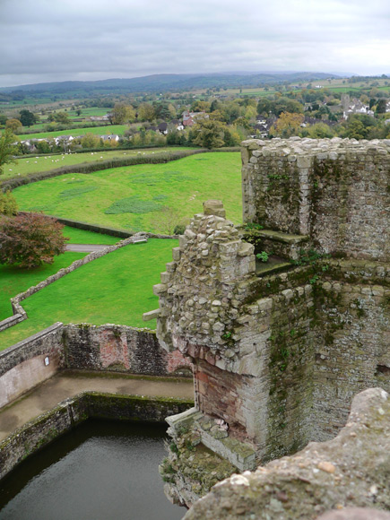 Looking across the moat from the Great Tower - the green is so vivid it hurts your eyes