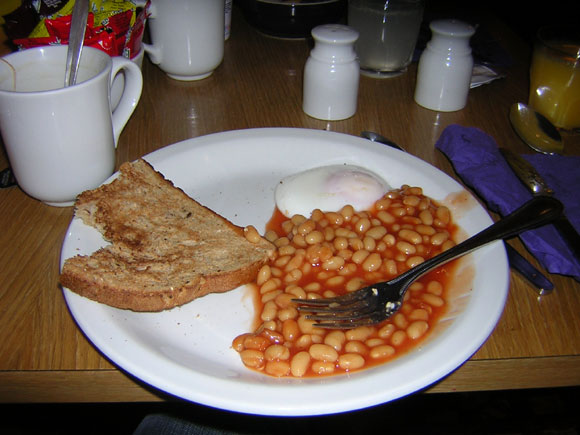 Holly's beans for breakfast at The Travel Inn County Hall
