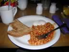 Holly's beans for breakfast at The Travel Inn County Hall (56kb)