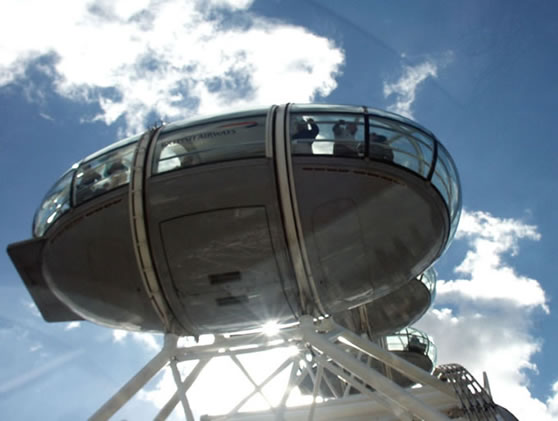 THe hard shiny underbelly of the London Eye Pods