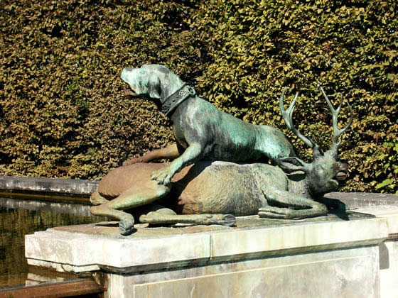 Bloodhound Killing a Stag by Houzeau