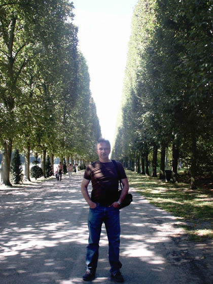 Allan at Versailles, on the avenue leading to The Petit Trianon